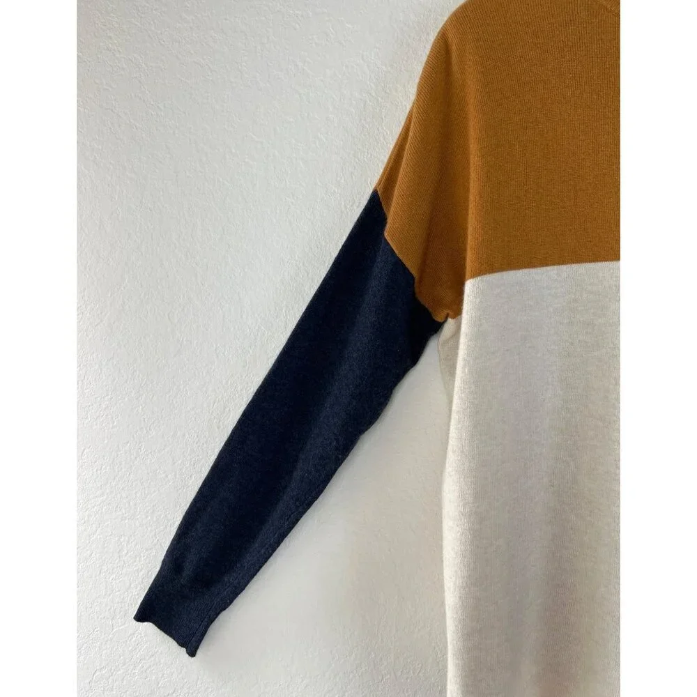 Madewell Ashbury Colorblock Mock Turtleneck Sweater Size Medium